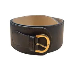 アロン arron ベルト ゴールドカラーバックル ワイド 黒 ブラック ■WGA