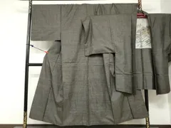 平和屋着物●男性　本場大島紬　アンサンブル　長羽織　100亀甲　総詰め　キングサイズ　正絹　逸品　DABC2528ud