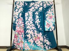 振袖 やまと扱い 刺繍 金彩 銀通し 身丈166cm 撥水加工済 HKT114 
