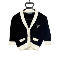 PRADA 半袖ニット カーディガン バイカラー 38 - メルカリ