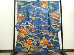 平和屋着物■豪華振袖　駒刺繍　雲取り花車文　金彩　正絹　逸品　CABD9983ze