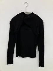 MURUA ムルーア ニット/セーター F ブラック 無地 ショート丈 長袖 タートルネック/ハイネック