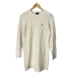 ポロ バイ ラルフローレン Polo by Ralph Lauren ニットワンピース ひざ丈 カシミヤ混 肩ボタン 長袖 S アイボリー ■GY06