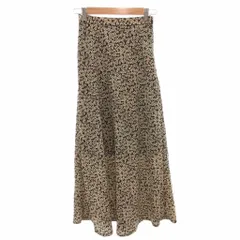 nairo フレアスカート ロング S ベージュ 黒 ブラック 花柄 NSK2109205 /FF ■GY43