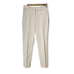 プラステ PLST 美品 21SS リネンブレンド スティックパンツ テーパード スラックス センタープレス 12-1206010 M ベージュ