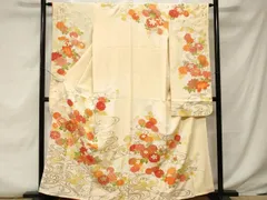 平和屋着物■豪華振袖　駒刺繍　流水草花文　暈し染め　金彩　正絹　逸品　CABE7996ev