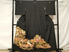美品 黒留袖 正絹 袋帯 4点フルセット駒刺繍 結婚式 比翼仕立て 礼装