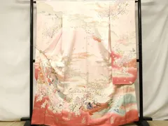 平和屋着物■豪華振袖　刺繍　鼓枝花文　十二単　暈し染め　金彩　正絹　逸品　CABF3601ev