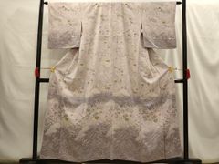 平和屋着物▽小紋　単衣　舞草花文　黒地　洗える着物　CAAV3188ut 平和屋着物▽小紋 単衣 舞草花文 黒地 洗える着物 CAAV3188utの通販 by