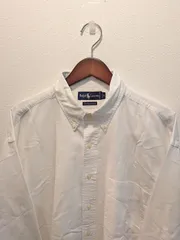 90s　Ralph Lauren　ラルフローレン　シャツ　The Big Oxford　オックスフォード　ボタンダウン　裾ポニー　ホワイト