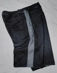 Doublefocus サイド バイカラー デニム 밴딩 ハーフパンツ (XL/34 38)