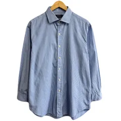 Polo Ralph Lauren ポロ ラルフローレン CUSTOM FIT コットンシャツ ストライプ 長袖シャツ 水色×白×黒 No.M625