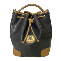 ランセル LANCEL 巾着バッグ ハンドバッグ ドローコード レザー ロゴ ブラック