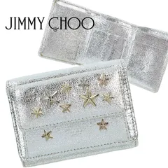ジミーチュウ Jimmy Choo 三つ折り財布 シルバー コインケース付きミニ財布 ネモ メンズ レディース 大人気 コンパクトウォレット スタースタッズ 本革 NEMO