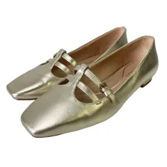 コールハーン COLE HAAN ブリジッド ティーストラップ バレエ フラットシューズ パンプス スクエアトゥ W31596 5 1/2 ゴルドカラー