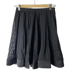 エポカ EPOCA フレアスカート ストライプ 膝丈 38 ブラック ■GY43