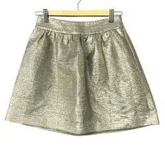 バナナリパブリック BANANA REPUBLIC heritage collection 美品 ラメ ミニスカート フレア 台形 0 ゴールドカラー ■GY43
