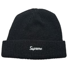 SUPREME ニット帽 ブラック ロゴ刺繍 ビーニー 希少 - メルカリ