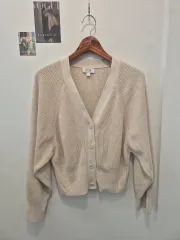 COS ベージュ カラー ゴージ ニット カーディガン M