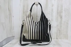Think Bee！ シンクビー  ストライプ柄 2WAY ハンドバッグ ブラック 生成
