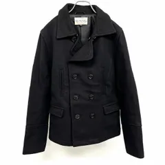 【中古】[印象AB] WHO'S WHO GALLERY フーズフーギャラリー ピーコート / Pコート レディース M 黒 ウール×ポリ×レーヨン ボタン留め 内ポケット×１ 裏地付き ザラっとした硬い生地感 無地 長袖のサムネイル