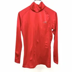 【中古】[印象AB] TIGORA ティゴラ アンダーシャツ / プラクティスシャツ レディース M 赤 ポリなど ロゴプリント コンプレッション モックネック ストレッチ ラグラン 長袖のサムネイル