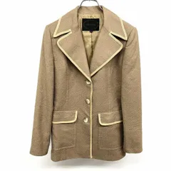 古着 アンタイトル UNTITLED テーラードジャケット ダイヤ柄 3つボタン 総裏地 日本製 アセテート×ウール×ポリ 9号 M ブラウン レディース