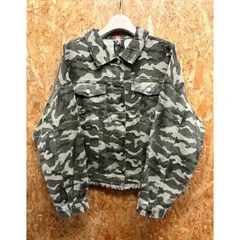【中古】[印象B] Ciaopanic チャオパニック レディース F グリーン×ダークブラウン 綿100% 薄手 迷彩柄トラッカージャケット ドロップショルダー 長袖のサムネイル