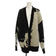 ザラ ZARA カーディガン S-M 白 ホワイト 黒 ブラック 柄 Vネック 長袖 /LP