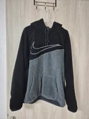 ナイキ スウッシュ フリース フーディー Tシャツ ブラック/グレー サイズ L