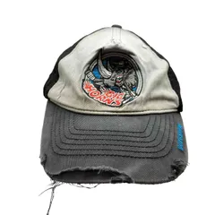 ユーズドフルギ USED古着 GONGSHOW ボディ ダメージ 加工  6パネル メッシュ サン フェード キャップ スナップバック 襤褸 ボロ メンズ 表記無 