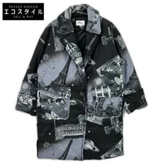 49av.Junko Shimada 49アベニュージュンコシマダ 313434229 ｸﾞﾚｰ ﾎﾟﾘｴｽﾃﾙ ﾊﾟﾘﾅｲﾄ総柄 ﾛﾝｸﾞﾀﾞｳﾝｼﾞｬｹｯﾄ 38