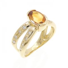 シトリンリング 大粒6.40ct K18 刻印あり - メルカリ