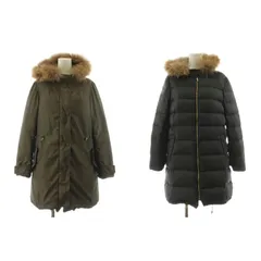 ボールジー BALLSEY トゥモローランド リバーシブル ダウンジャケット ロング チャイニーズラクーンファー ジップアップ 38 黒 ブラック カーキ /KU