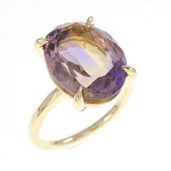 K18 アメトリン 0.17ct ダイヤモンド 0.26ct リング 18金 - メルカリ