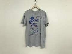 本物オールドネイビーOLDNAVYディズニーミッキープリントコットン半袖TシャツメンズサーフアメカジミリタリーストリートスケーターワークビジネススーツモードゴルフグレーLグアテマラ製