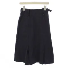 マーガレットハウエル MHL. 17SS フレアスカート ミモレ丈 ウール ナイロン 1 ネイビー 595-7232507 /BM