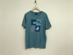 本物ポールスミスPS PaulSmithコットンプリント半袖TシャツメンズサーフアメカジミリタリーストリートスケーターワークビジネススーツモードゴルフブルーグレーL