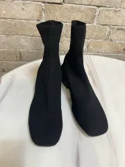 シスターズ ニット ソックス アンクルブーツ ブラック 235