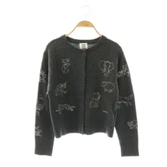 ファーファー furfur タグ付き 24AW 動物占いRアニマル刺繍カーディガン ニット セーター F ダークグレー /SS ■OS