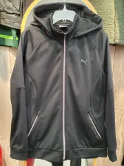 状態良し プーマ 起毛 フード ジップアップ (ユニセックス 95 100 オススメ) - ブラック