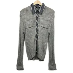 Burberry LONDON(バーバリーロンドン) 長袖シャツブラウス サイズ2 M レディース グレー×ダークグレー×パープル ニット