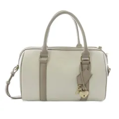 サマンサタバサ Samantha Thavasa バイカラー 2WAYバッグ ハンドバッグ ショルダーバッグ ロゴ 白 ベージュ