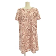 ローズティアラ Rose Tiara ワンピース 半袖 レース 花柄 バックプリーツ 42 ピンク 250807E ■GY99