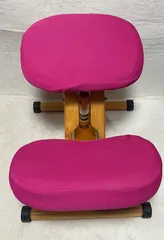 宮武製作所 プロポーションチェア 姿勢矯正椅子 ライムグリーン　補助クッション カバーピンク付き