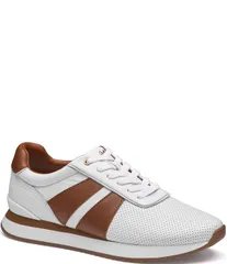 ジョンストンアンドマーフィー メンズ シューズ スニーカー レザー Johnston Murphy Mens Morgan Perforated Leather UThroat Sneakers Whのサムネイル