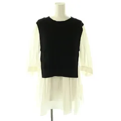 アプワイザーリッシェ Apuweiser-riche ベストドッキングチュニック 七分袖 2 ブラック ホワイト /ES ■OS