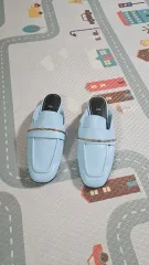 ZARA スカイブルー ミュール スリッパ 37
