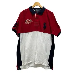 ポロ バイ ラルフローレン Polo by Ralph Lauren ポロシャツ 半袖 ボーダー ロゴ刺繡 コットン XXL  マルチカラー