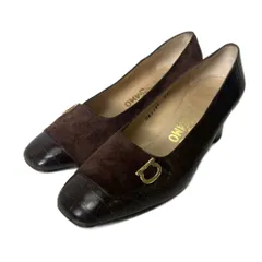 サルヴァトーレフェラガモ Salvatore Ferragamo ヒールパンプス ガンチーニ 6 1/2 ブラウン ■GY14